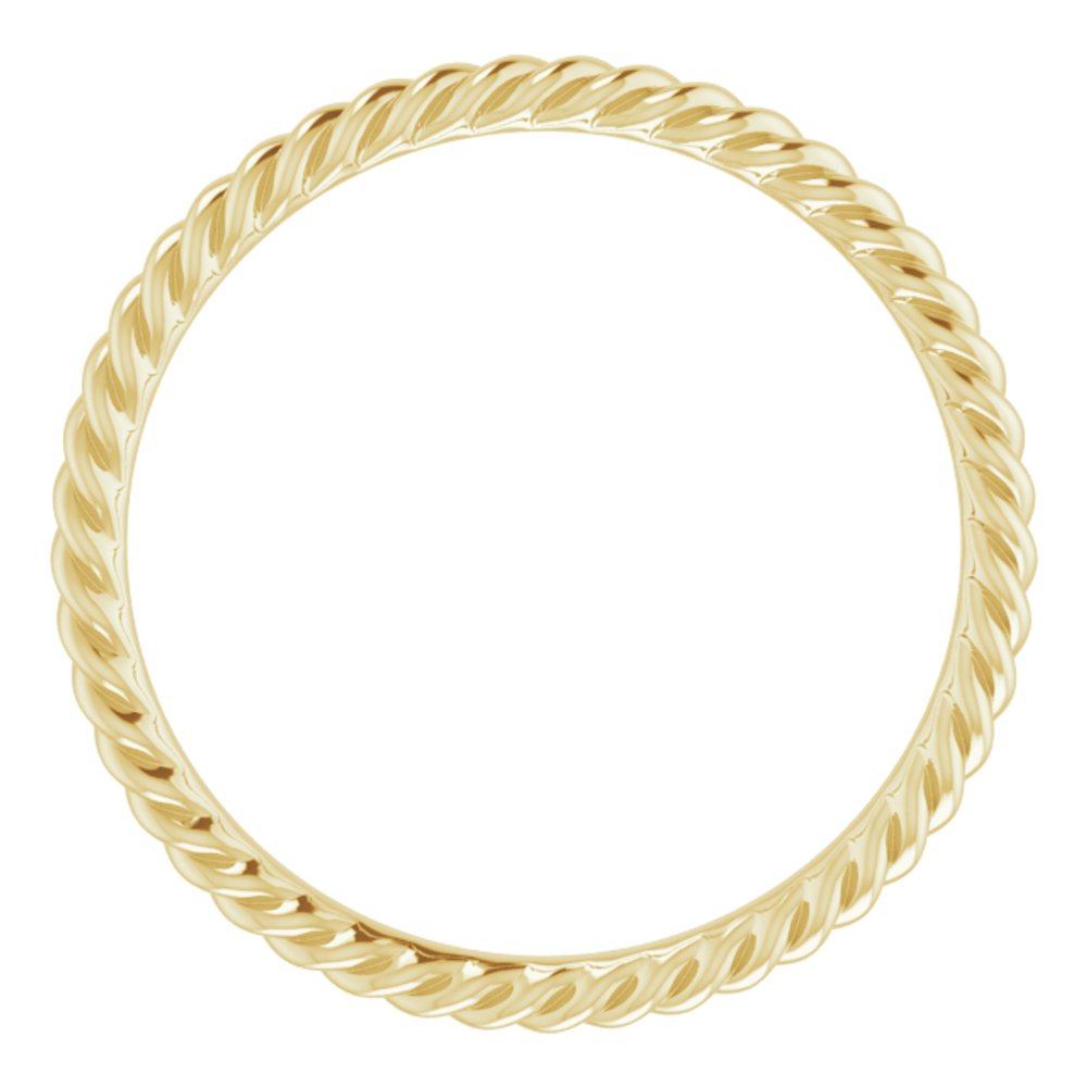 18K Yellow 2 mm Skinny Rope Band Size 7.5