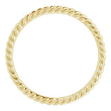 18K Yellow 2 mm Skinny Rope Band Size 7.5