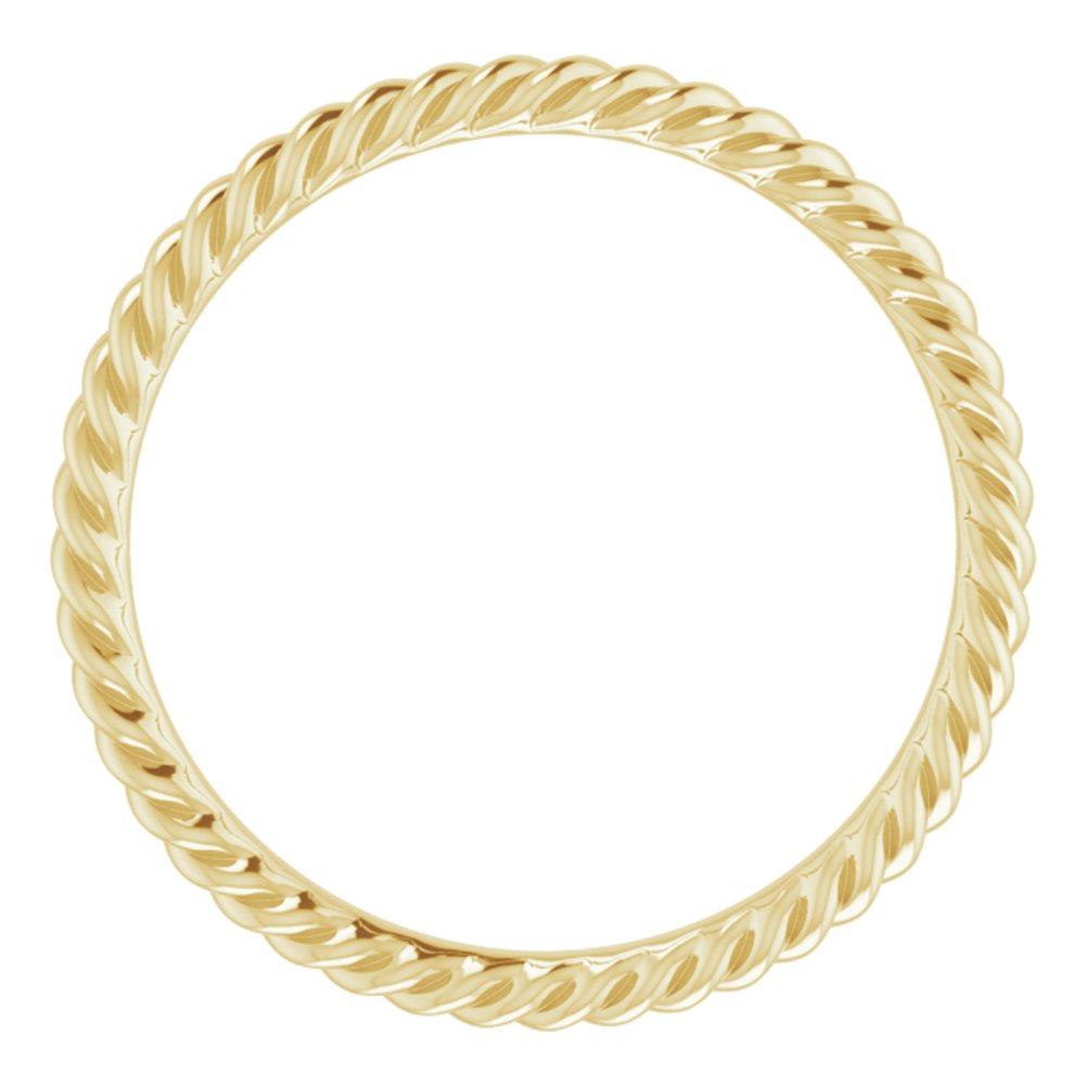 10K Yellow Gold 2 mm Skinny Rope Band Size 6.5