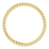 10K Yellow Gold 2 mm Skinny Rope Band Size 6.5