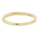10K Yellow Gold 2 mm Skinny Rope Band Size 7