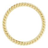 14K Yellow Gold 2 mm Skinny Rope Band Size 4