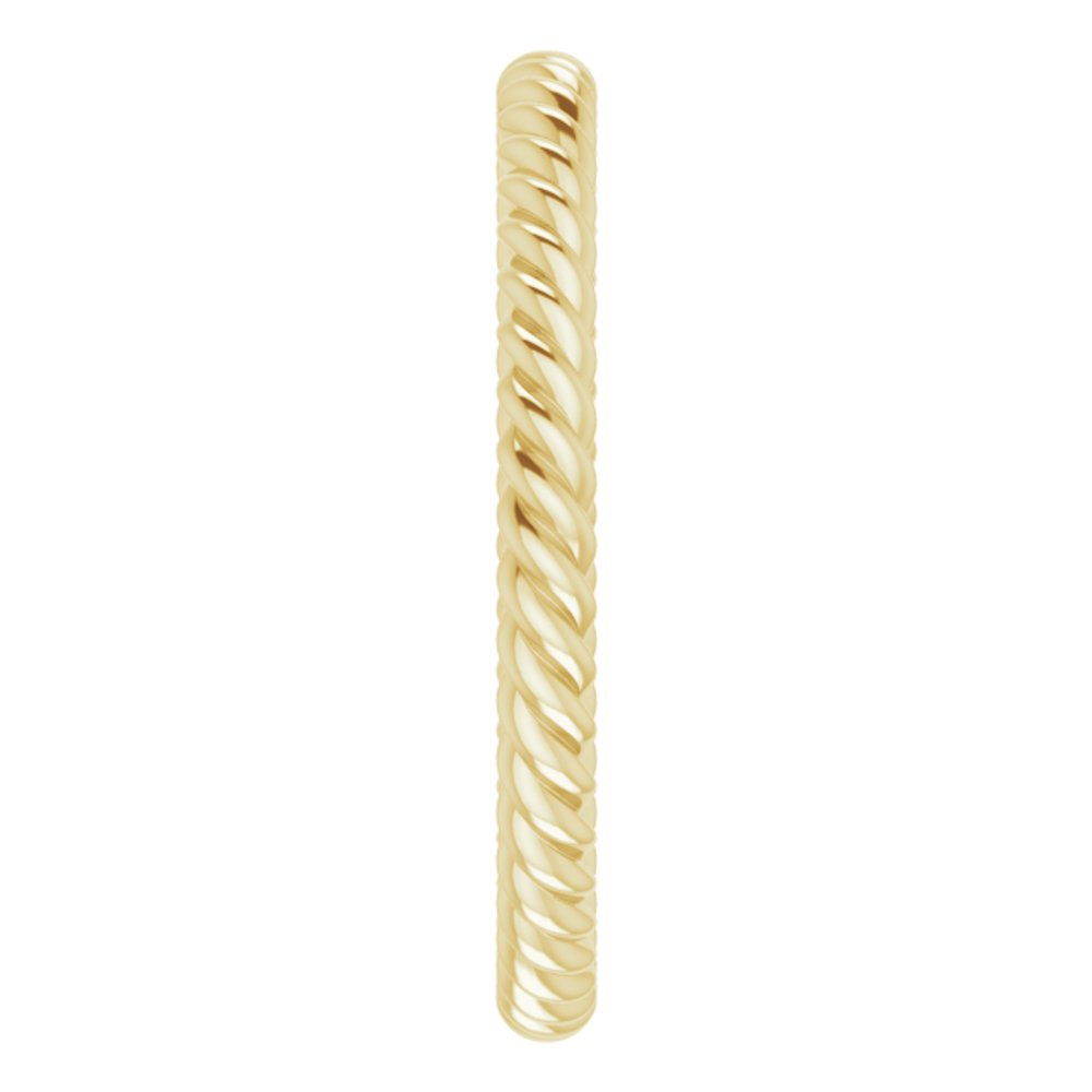 18K Yellow Gold 2 mm Skinny Rope Band Size 5