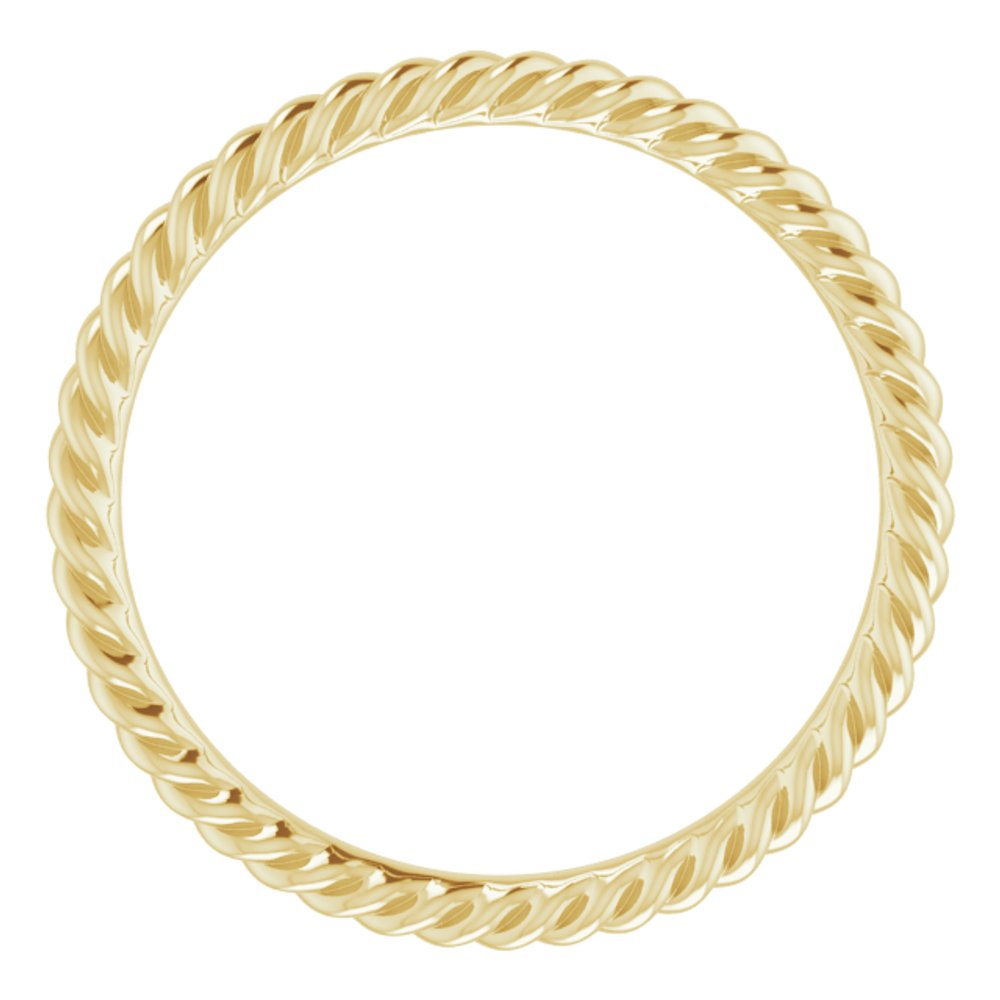 18K Yellow 2 mm Skinny Rope Band Size 6