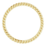 18K Yellow 2 mm Skinny Rope Band Size 6