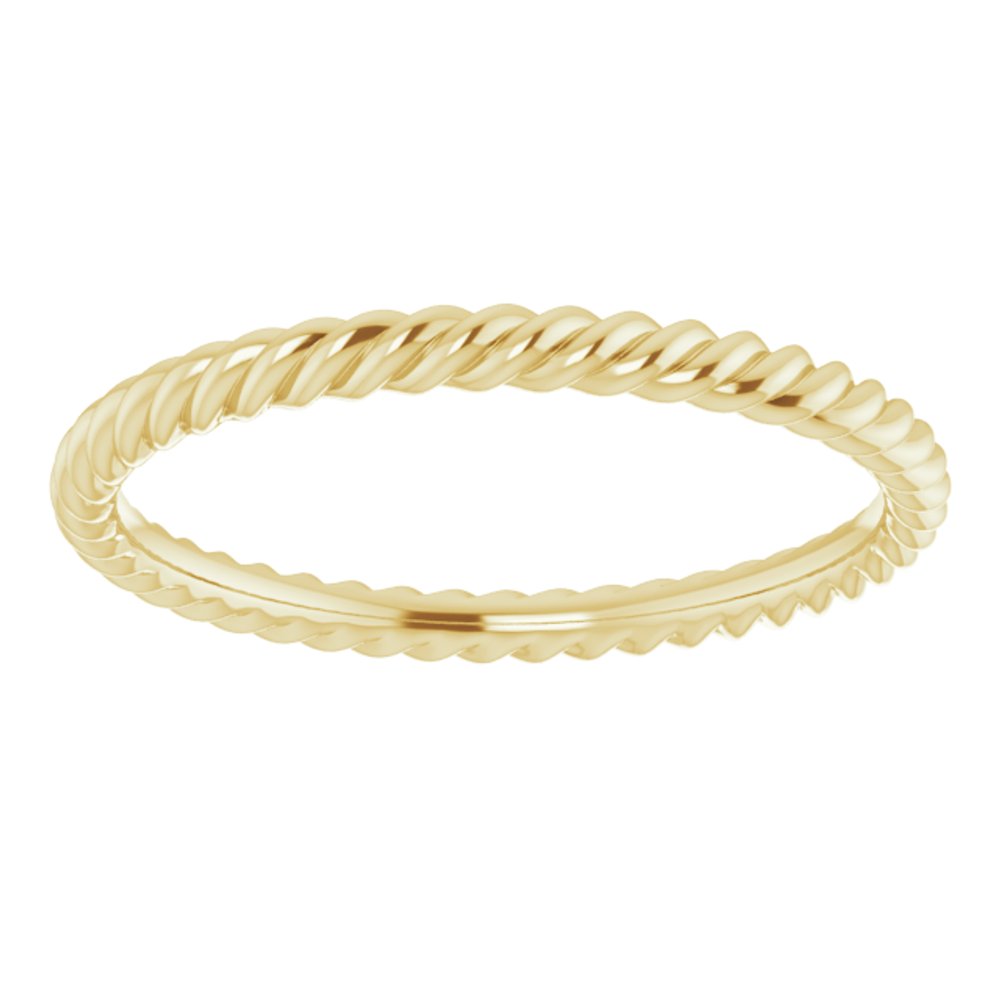 18K Yellow 2 mm Skinny Rope Band Size 7.5