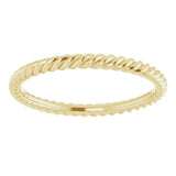 18K Yellow 2 mm Skinny Rope Band Size 7.5