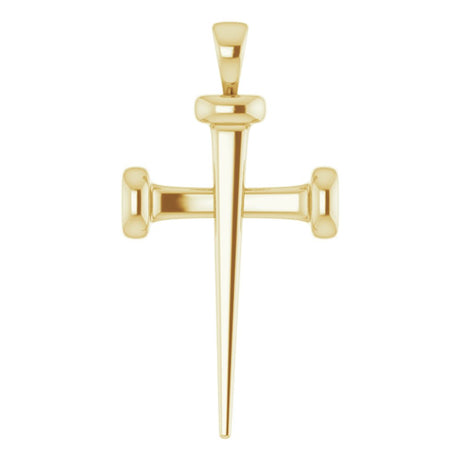 14K Yellow Gold Nail Cross 18" Necklace