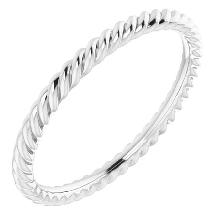 Continuum Sterling Silver 2 mm Skinny Rope Band Size 7