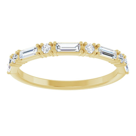 14K Yellow Gold 3/8 CTW Natual Diamond Anniversary Band
