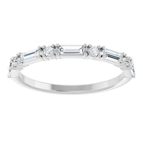 14K White Gold 3/8 CTW Natual Diamond Anniversary Band