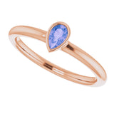 14K Rose Natural Tanzanite Stackable Ring