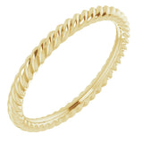 18K Yellow Gold 2 mm Skinny Rope Band Size 5