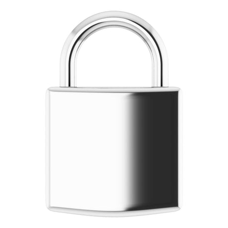 14K White Gold Engravable Lock Pendant