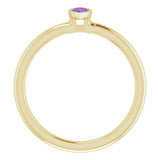 14K Yellow Natural Amethyst Stackable Ring