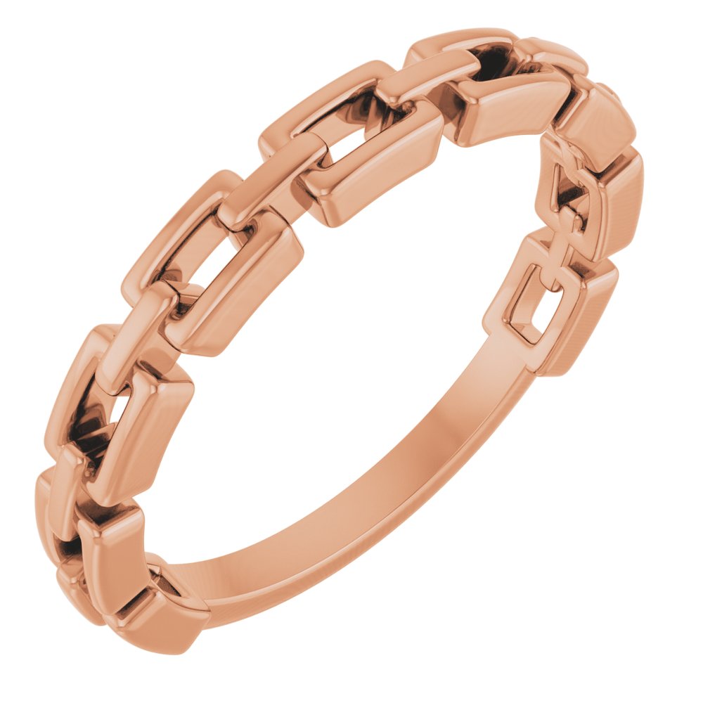 14K Rose Gold Chain Link Ring