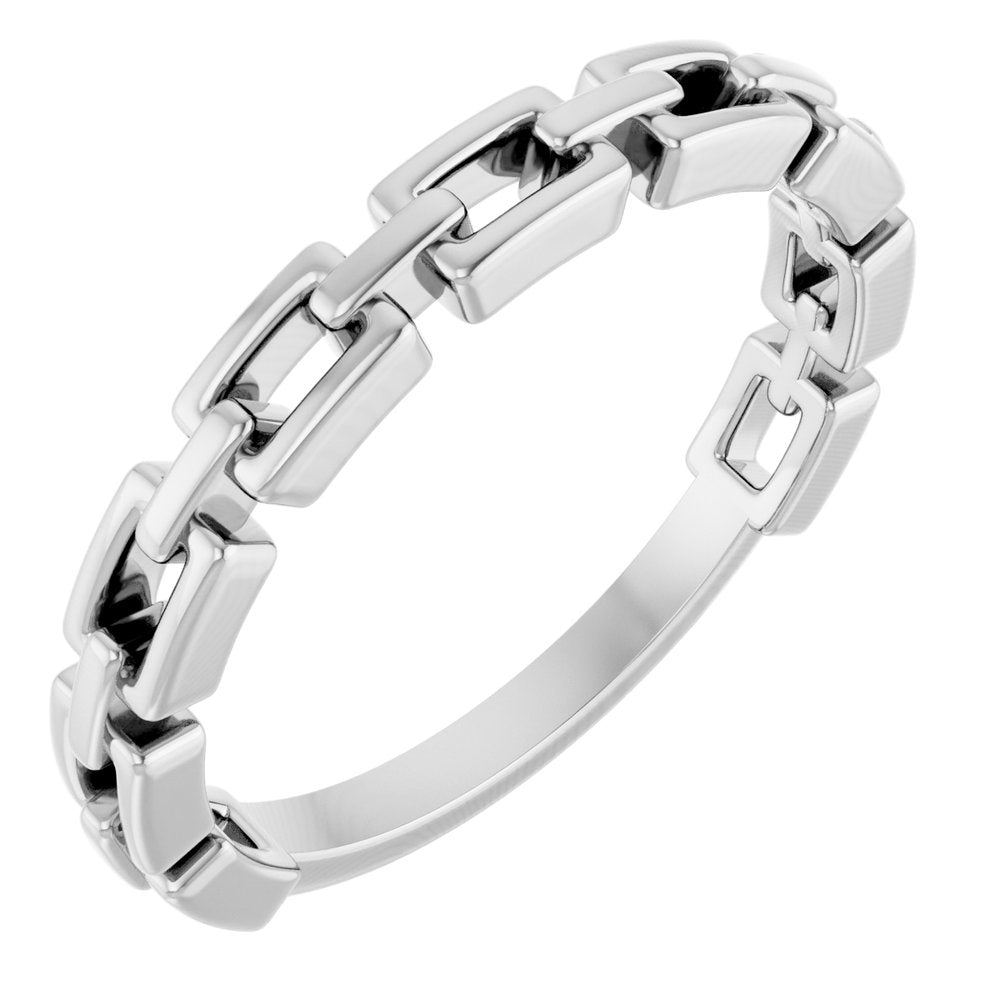 14K White Gold Chain Link Ring