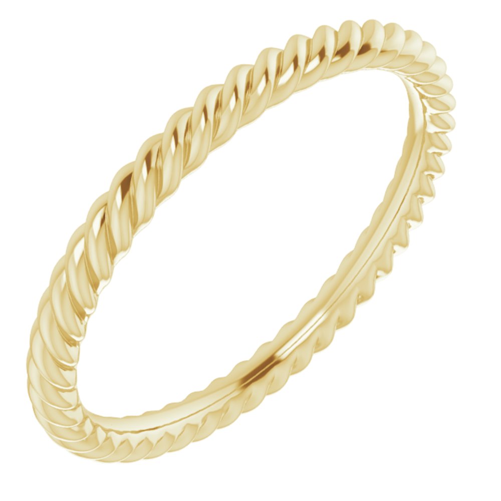 18K Yellow 2 mm Skinny Rope Band Size 6