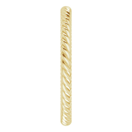 10K Yellow Gold 2 mm Skinny Rope Band Size 7