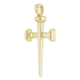 14K Yellow Gold 	28x14.71 mm Nail Cross Pendant