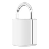 14K White Gold Engravable Lock Pendant