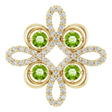 14K Yellow Natural Peridot & 1/8 CTW Natural Diamond Clover Pendant