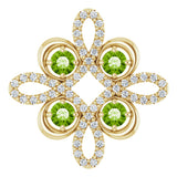 14K Yellow Gold Natural Peridot & 1/8 CTW Natural Diamond Clover Pendant