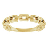 14K Yellow Gold Chain Link Ring