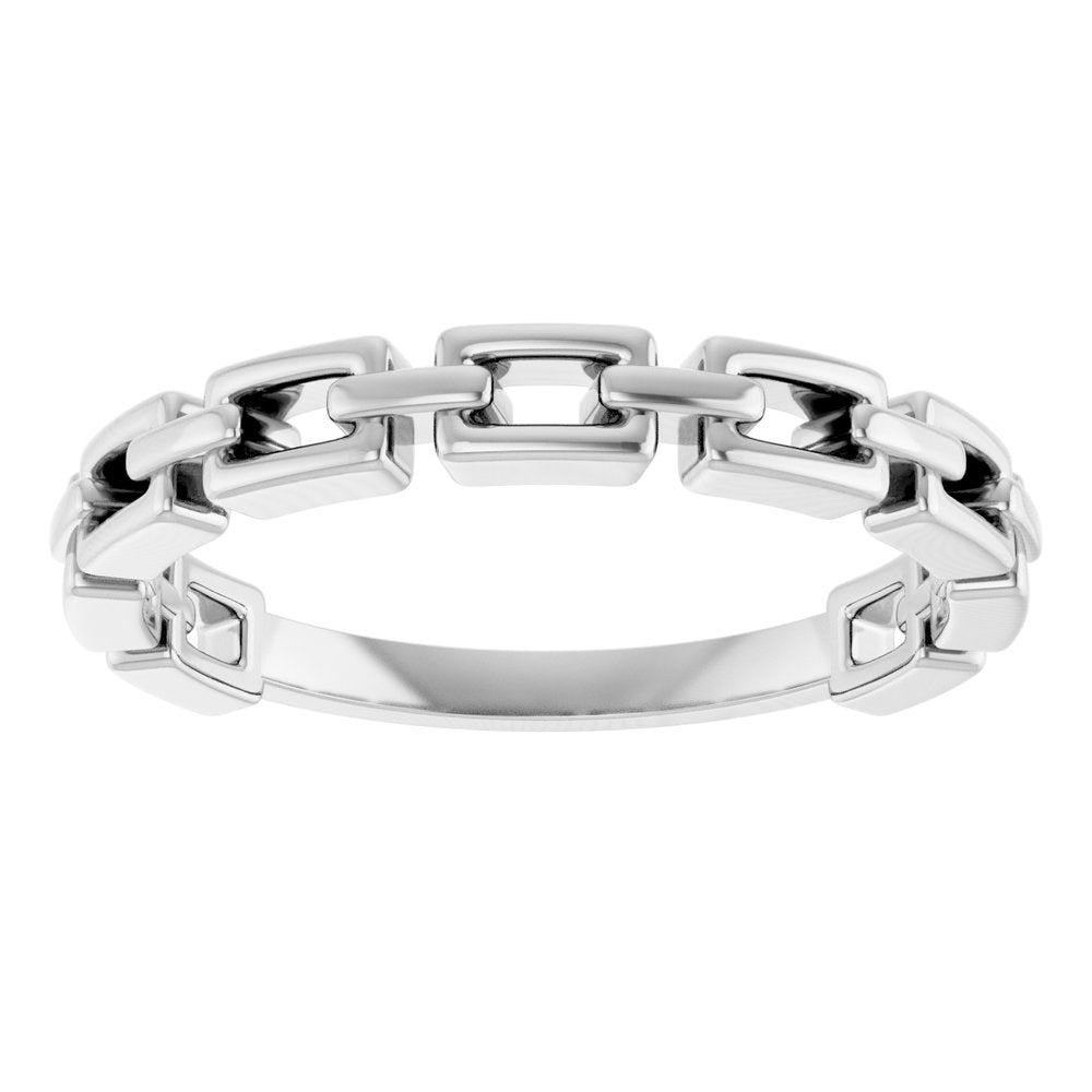 14K White Chain Link Ring