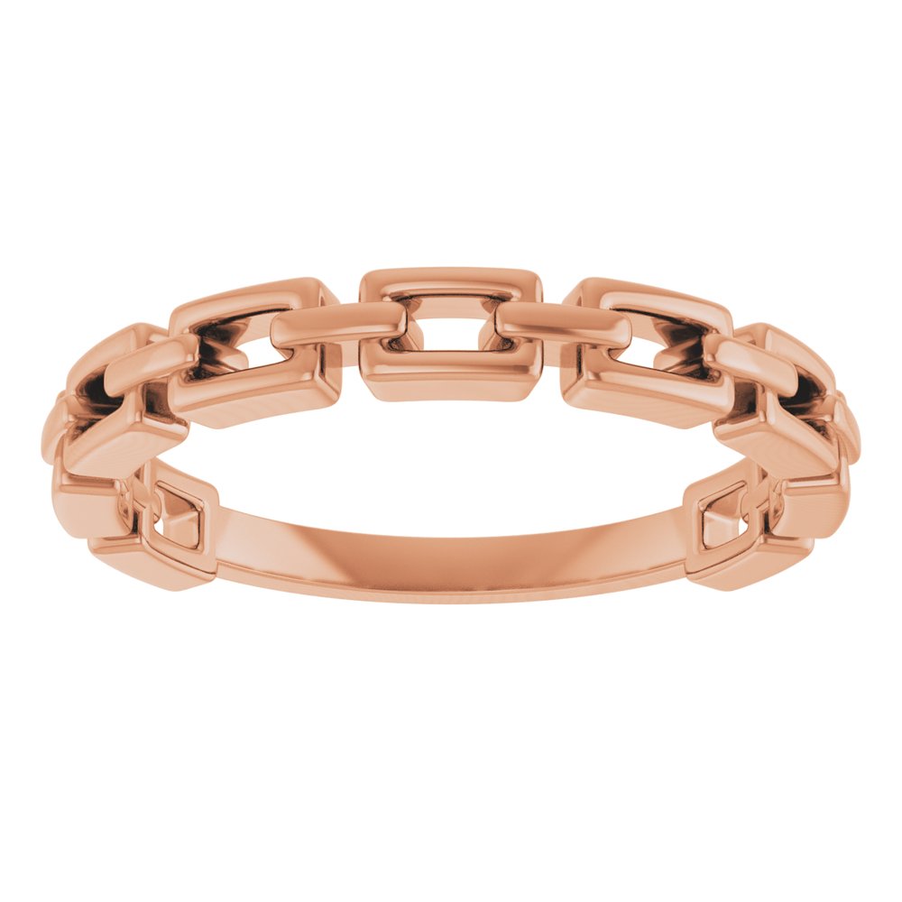 14K Rose Gold Chain Link Ring