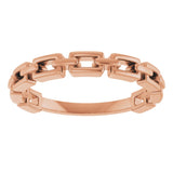 14K Rose Gold Chain Link Ring
