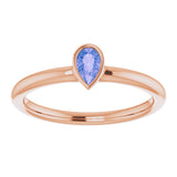 14K Rose Natural Tanzanite Stackable Ring