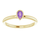14K Yellow Gold Natural Amethyst Stackable Ring