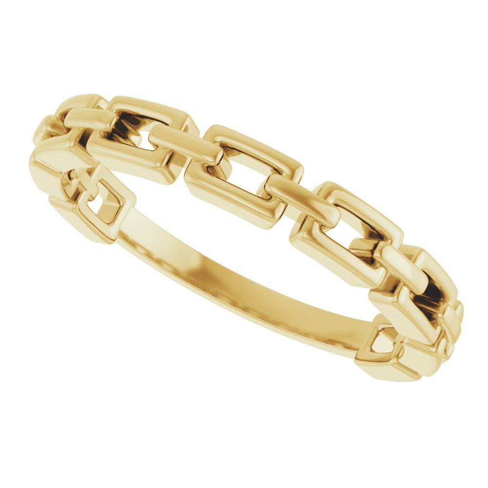 14K Yellow Gold Chain Link Ring