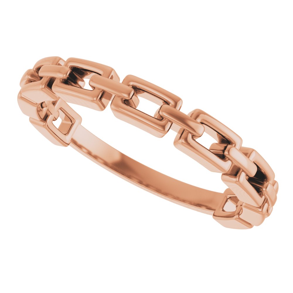 14K Rose Gold Chain Link Ring