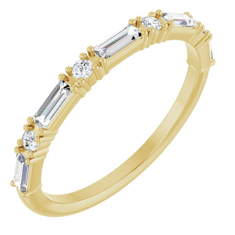 14K Yellow Gold 3/8 CTW Natual Diamond Anniversary Band