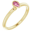 14K Yellow Natural Pink Tourmaline Stackable Ring