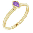 14K Yellow Gold Natural Amethyst Stackable Ring