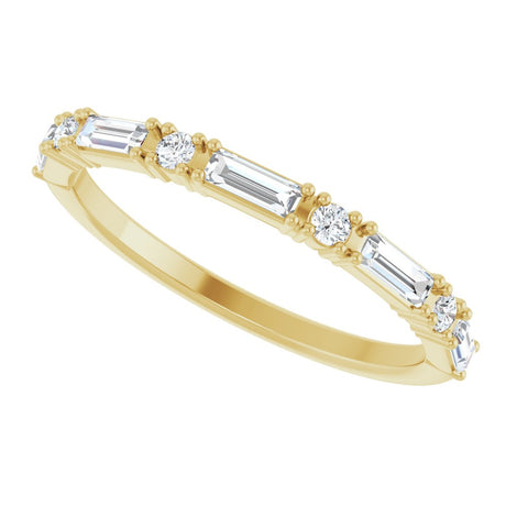 14K Yellow Gold 3/8 CTW Natual Diamond Anniversary Band