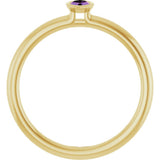 14K Yellow Gold Natural Amethyst Stackable Ring
