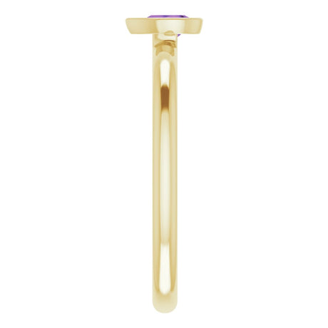 14K Yellow Gold Natural Amethyst Stackable Ring