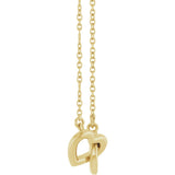 14K Yellow Gold Interlocking Heart 18" Necklace 