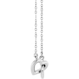 14K White Gold Interlocking Heart 16" Necklace 