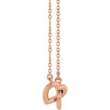 14K Rose Gold Interlocking Heart 16" Necklace 