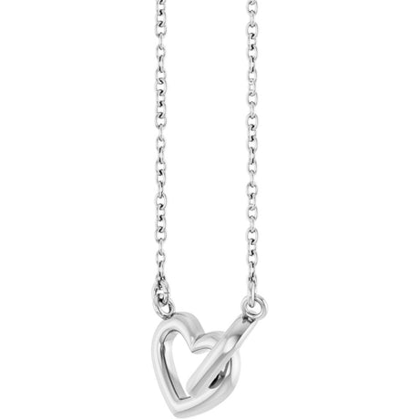 Sterling Silver Interlocking Heart 18" Necklace 