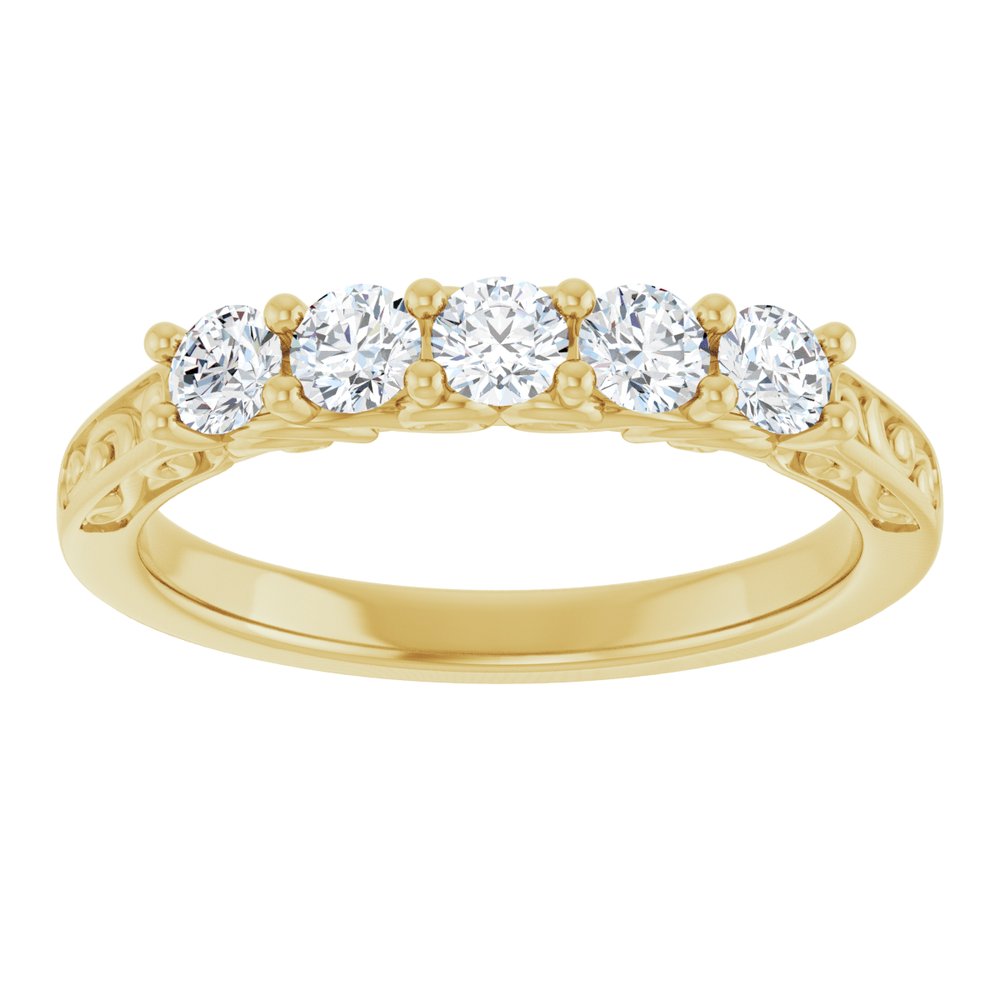 14K Yellow 1/2 CTW Lab-Grown Diamond Anniversary Band