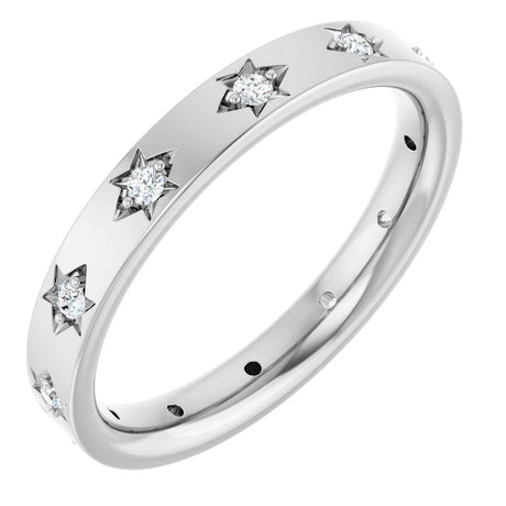 14K White 1/6 CTW Natural Diamond Eternity Band Size 7