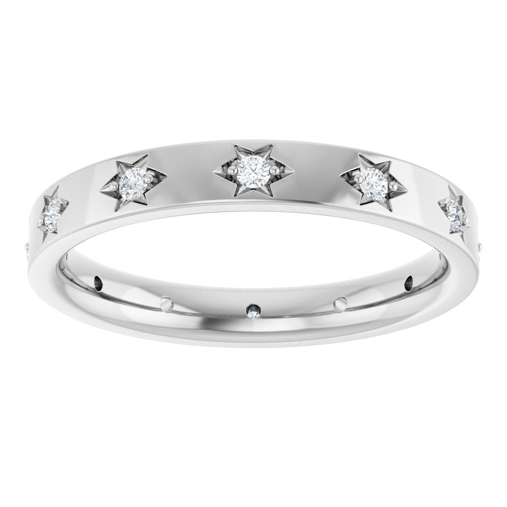 14K White 1/6 CTW Natural Diamond Eternity Band Size 7