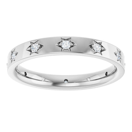 14K White 1/6 CTW Natural Diamond Eternity Band Size 7