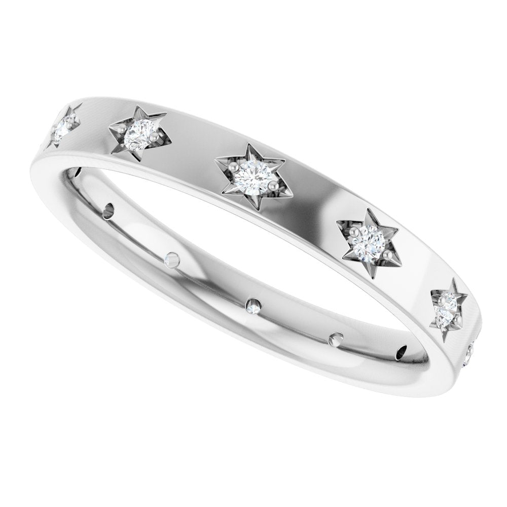 14K White 1/6 CTW Natural Diamond Eternity Band Size 7